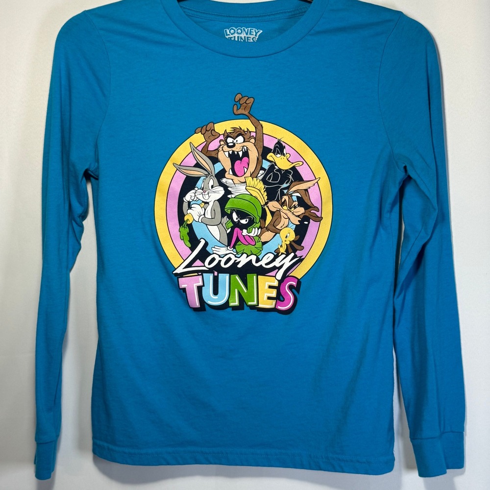 Looney Tunes Graphic Tee Long Sleeve Cartoon Characters Shirt Size‎ M